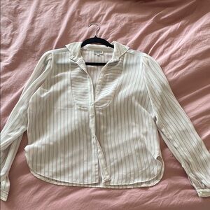 Vintage Striped White Blouse